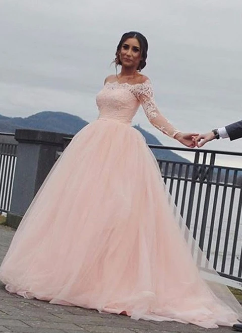 Tulle Wedding Dress Ball-gown/princess Off-the-shoulder Court Train With Lace