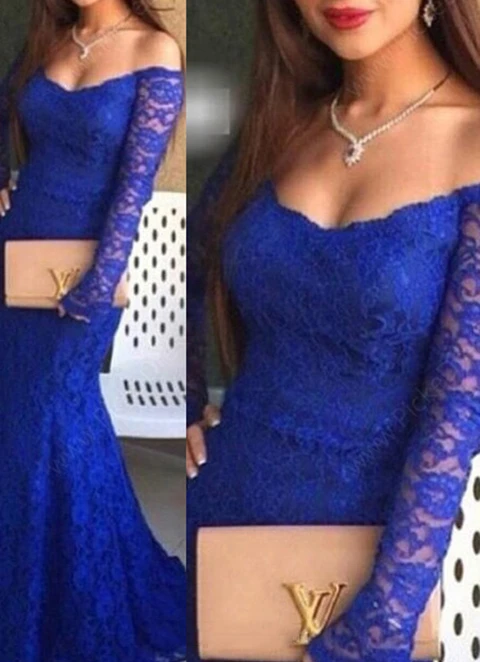 Lace Trumpet/mermaid V-neck Long/floor-length Dresses