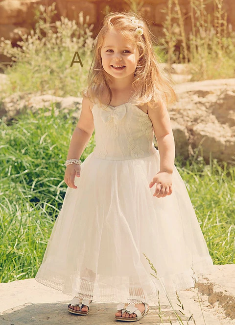 Ball-gown/princess Floor-length Sweetheart Sleevesless Chiffon Flower Girl Dresses With Bowknot