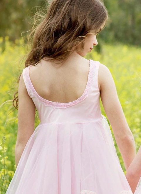 A Line Knee-length Scoop Sleevesless Chiffon Flower Girl Dresses